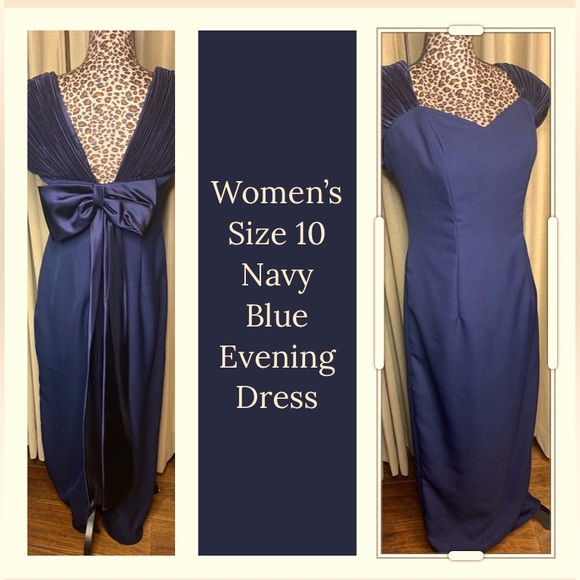 Navy Blue Evening Dress Size 10 - Picture 1 of 1
